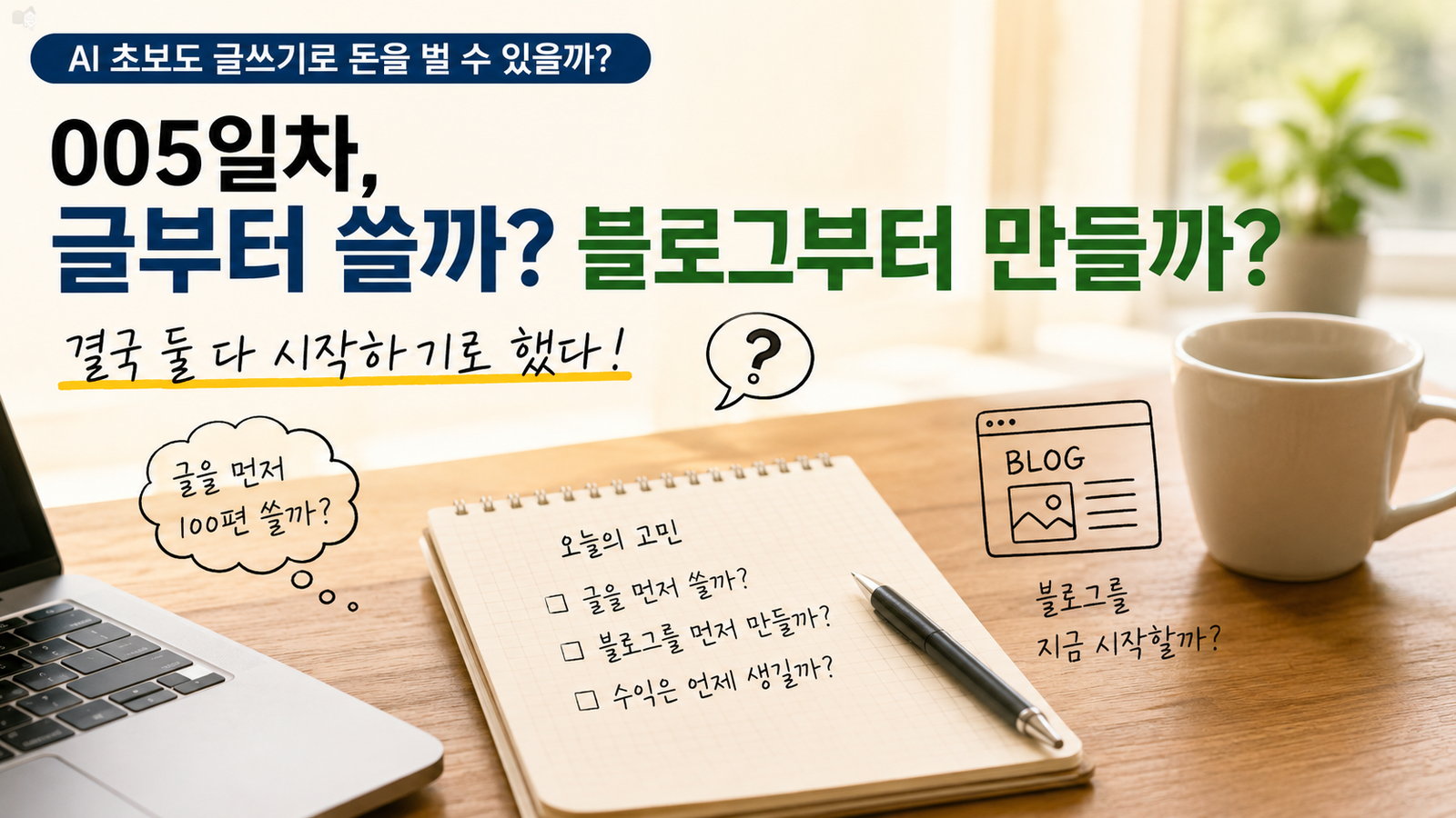 AI 초보 글쓰기 005일 차, 글부터 쓸지 블로그부터 만들지 고민하는 과정