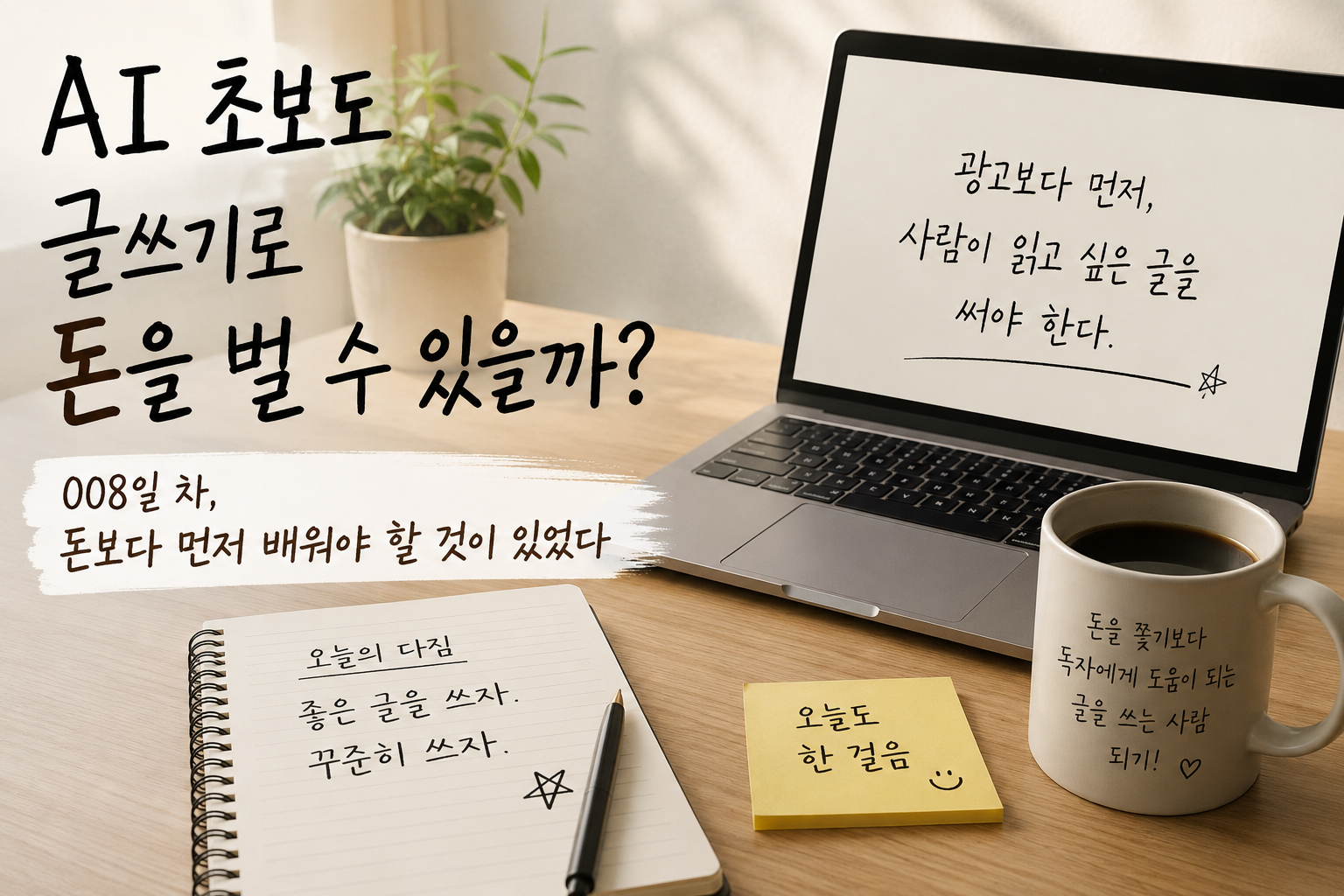 블로그 수익보다 먼저 독자에게 도움이 되는 글쓰기를 배우는 AI 초보 008일 차