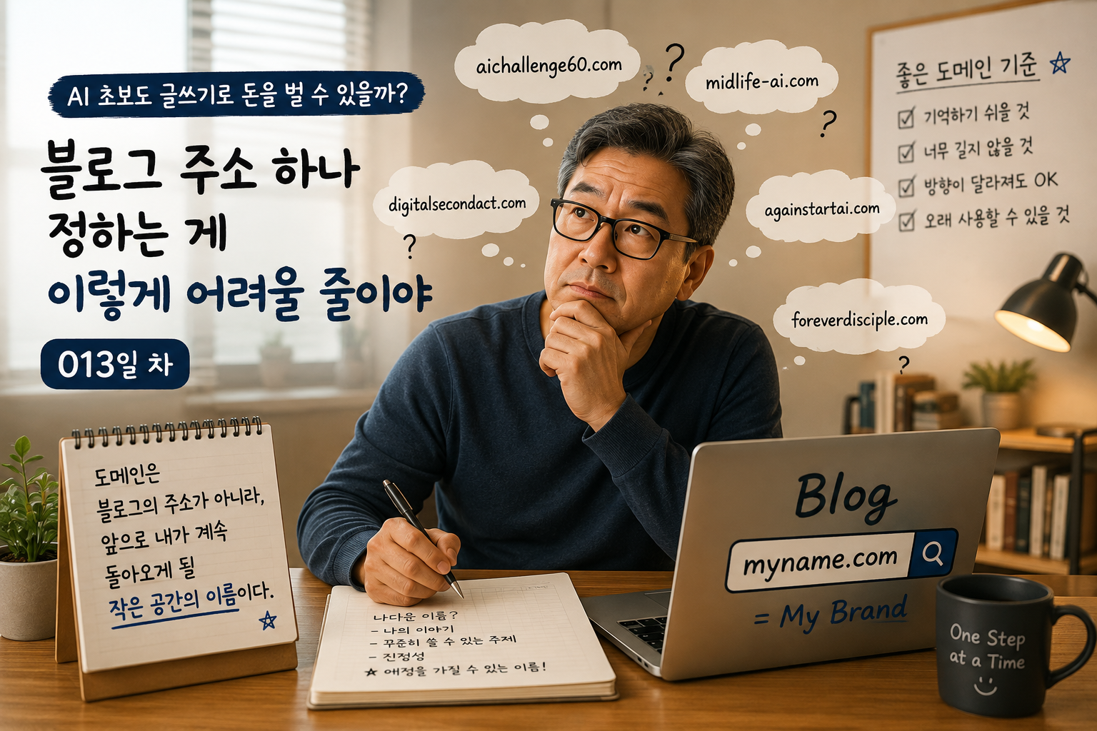 워드프레스 블로그 도메인 이름을 고민하는 AI 초보