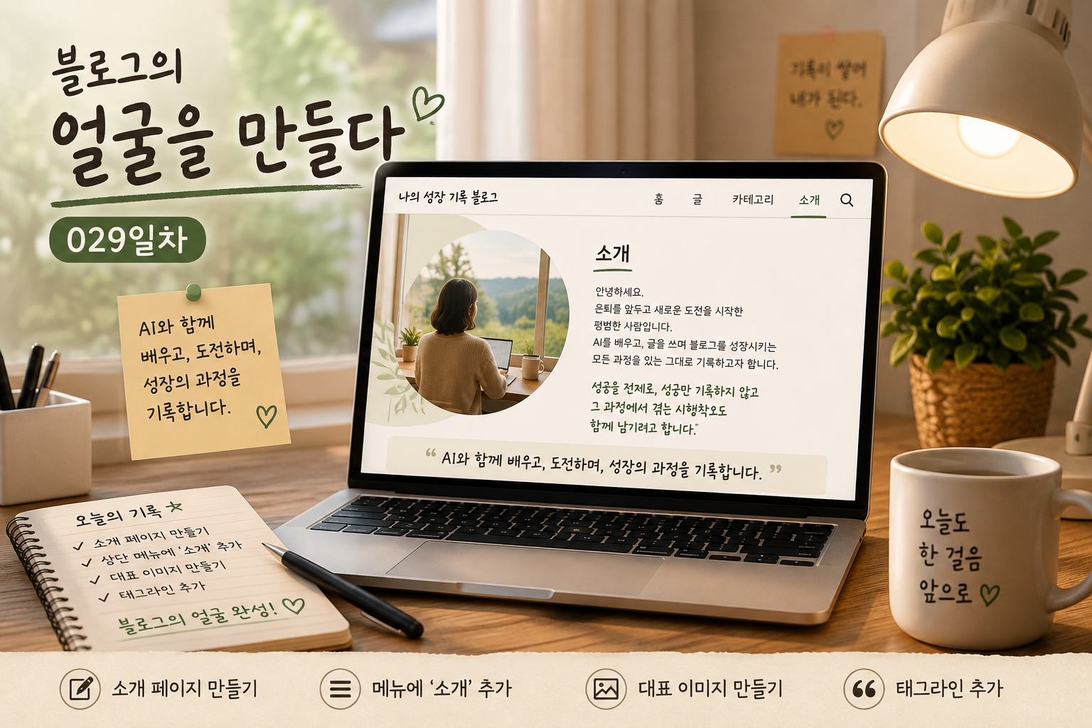 블로그 소개 페이지 만들기와 메뉴 추가 - 029일차