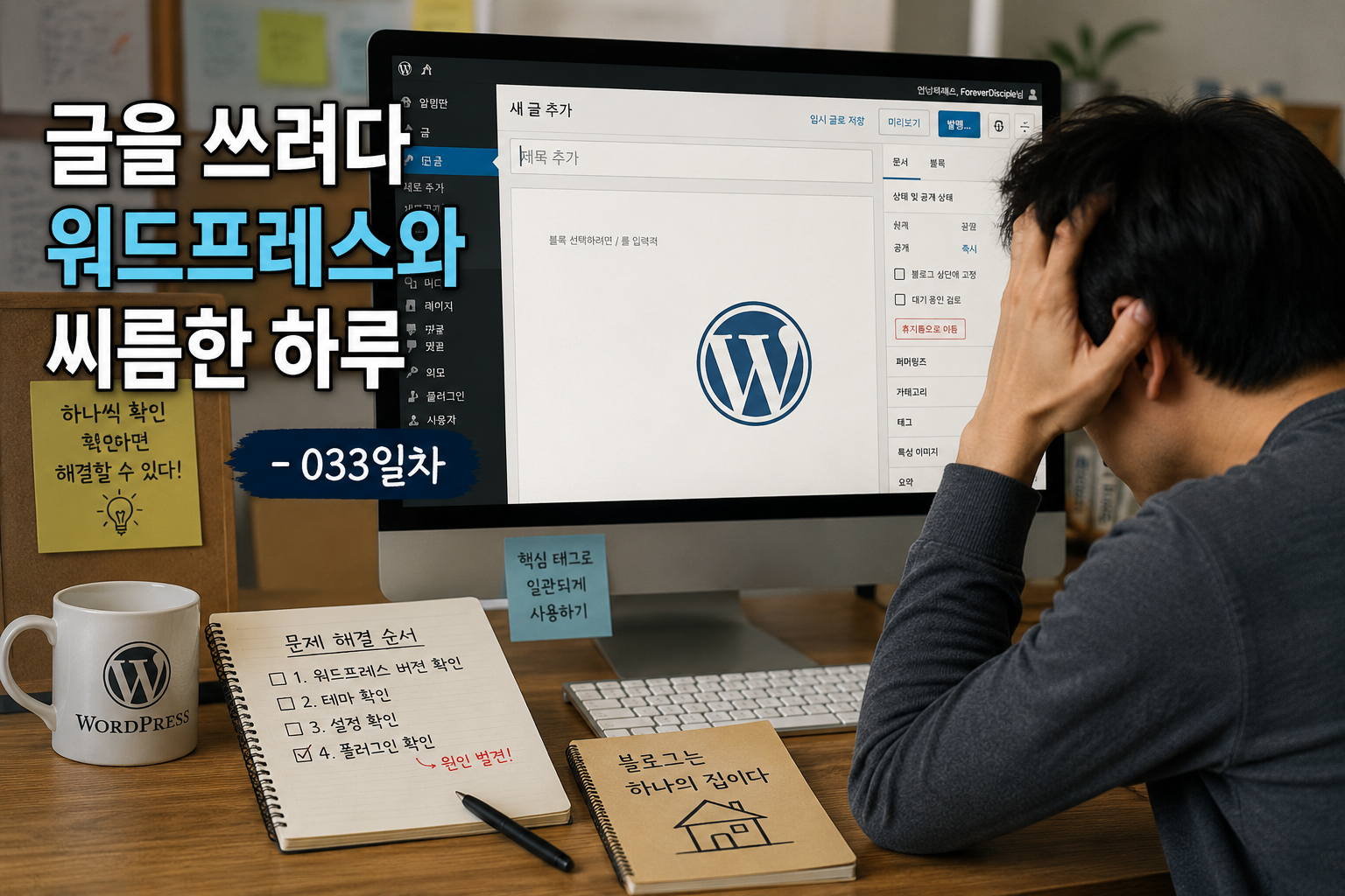 워드프레스 편집기 문제를 해결하며 블로그 운영을 배우는 과정 - 033일차