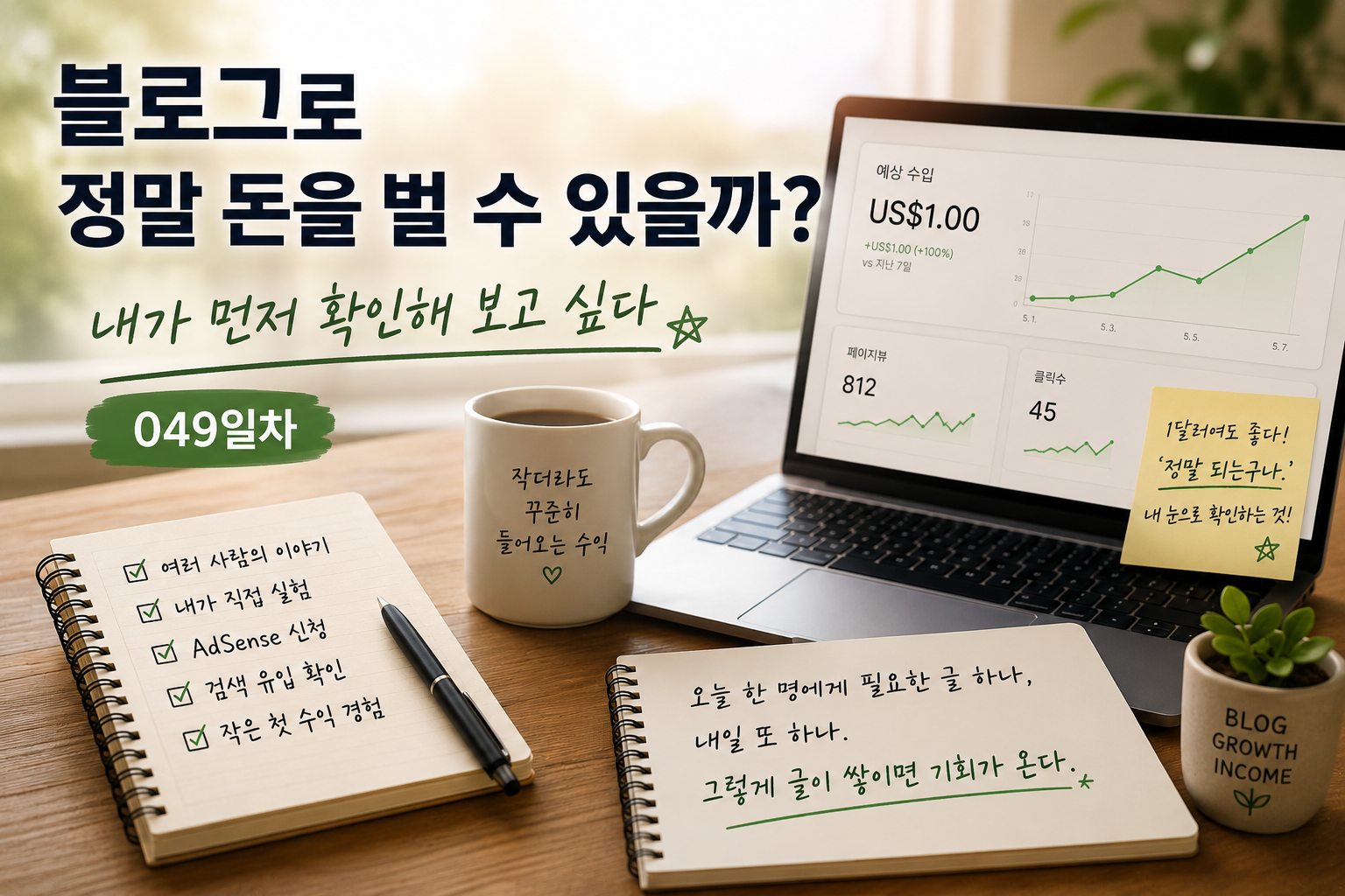 블로그로 정말 돈을 벌 수 있을지 직접 확인해 보는 100일 블로그 실험 049일차