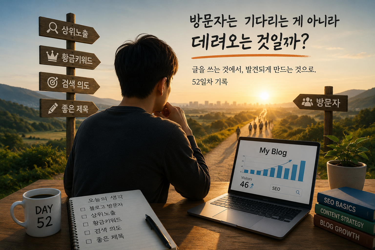 블로그 방문자 늘리기와 검색 상위노출을 고민하는 AI 블로그 52일차
